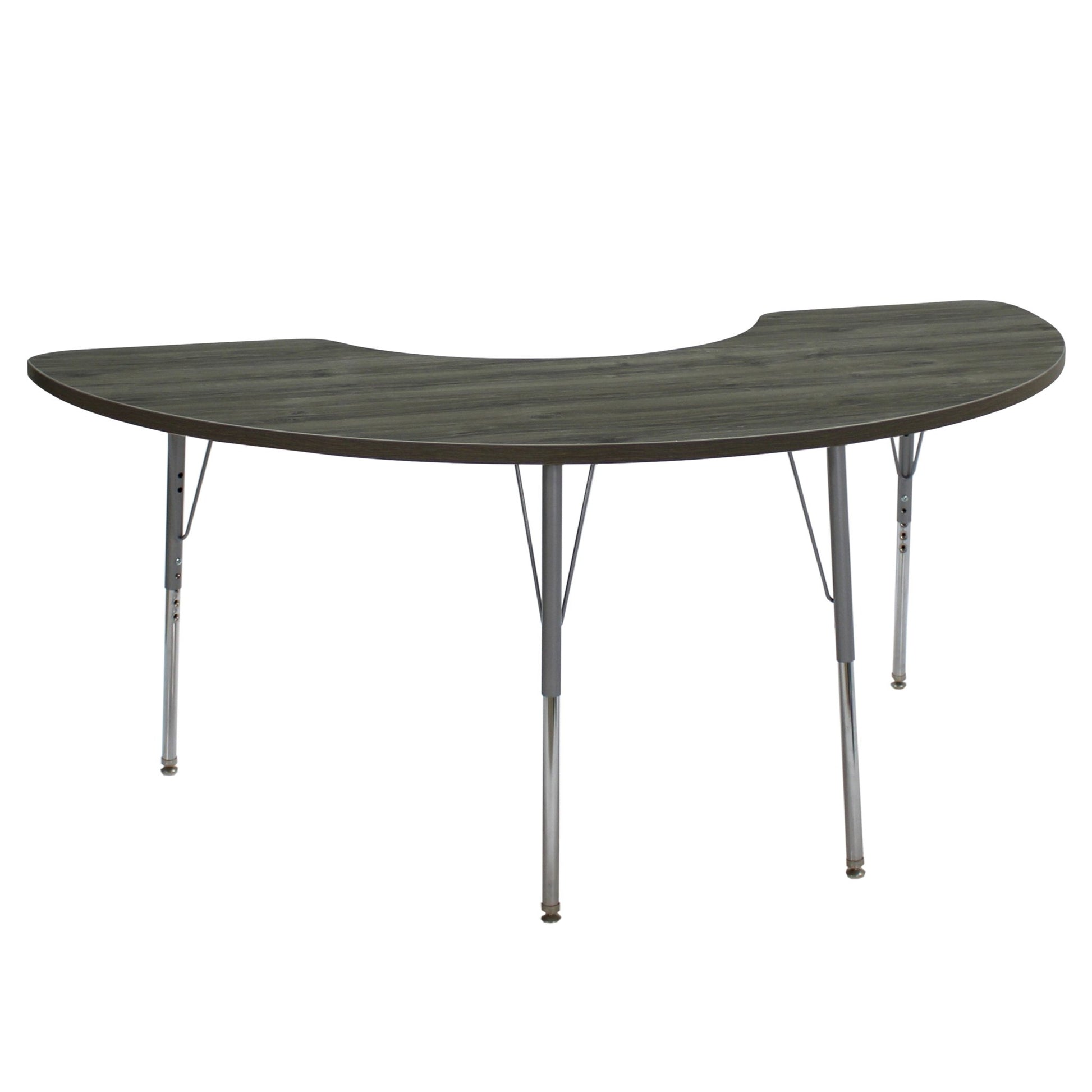 FDP 36" x 72" Half Moon La Madera Activity Table with Standard Legs (FDP - 13102 - XX) - SchoolOutlet