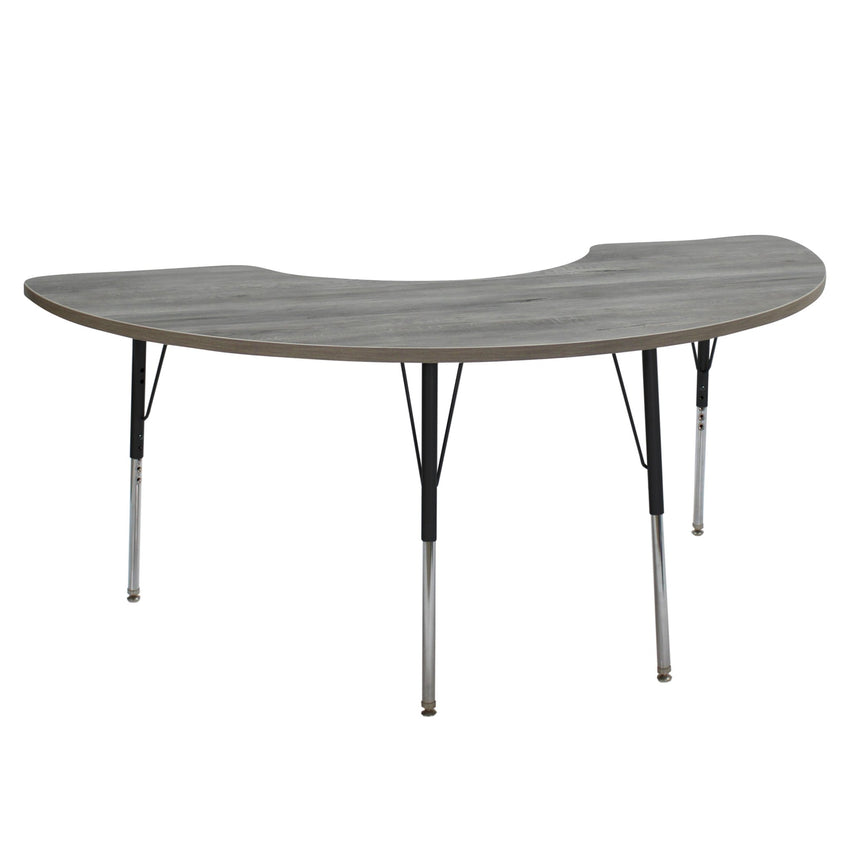 FDP 36" x 72" Half Moon La Madera Activity Table with Standard Legs (FDP - 13102 - XX) - SchoolOutlet