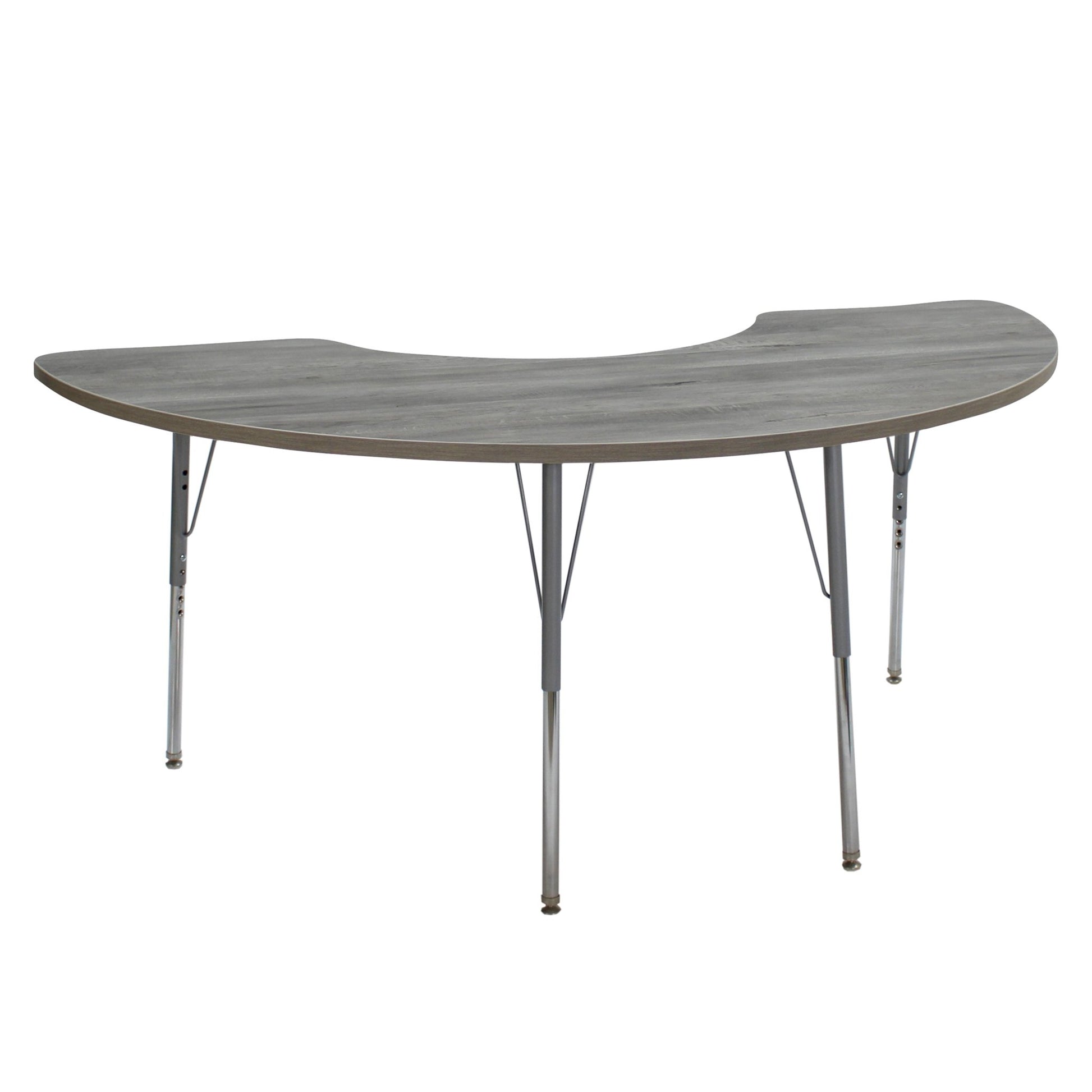 FDP 36" x 72" Half Moon La Madera Activity Table with Standard Legs (FDP - 13102 - XX) - SchoolOutlet