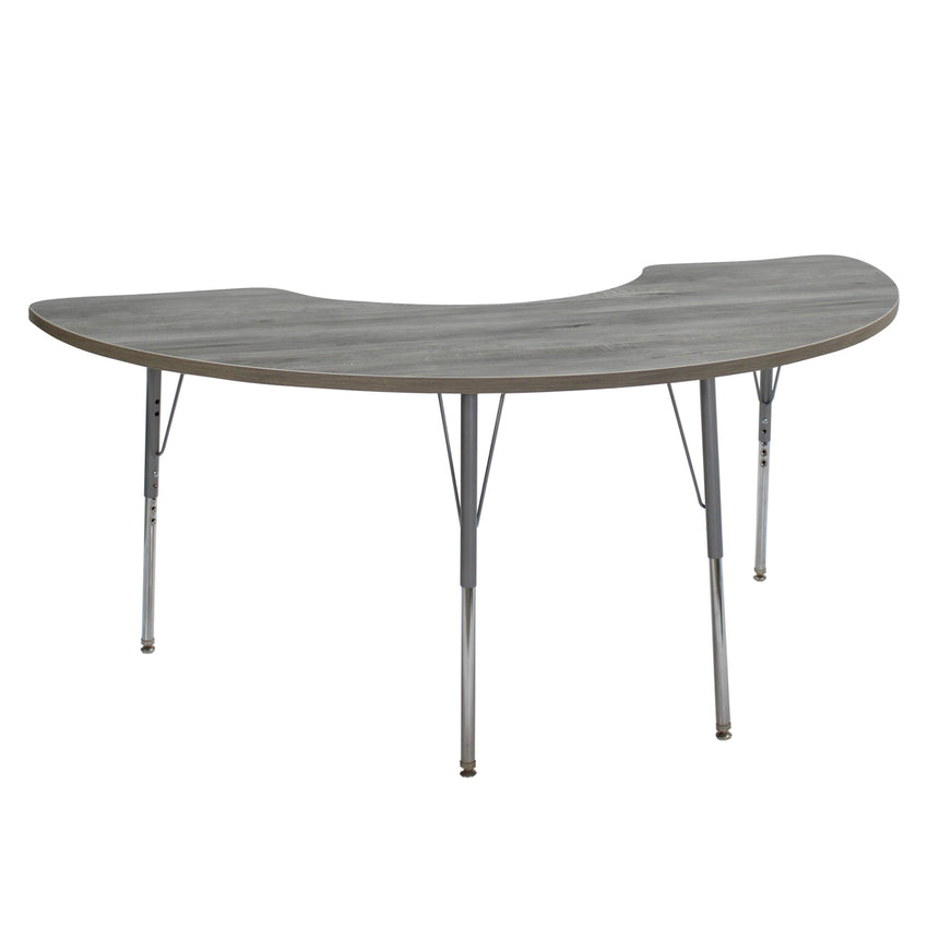 FDP 36" x 72" Half Moon La Madera Activity Table with Standard Legs (FDP - 13102 - XX) - SchoolOutlet