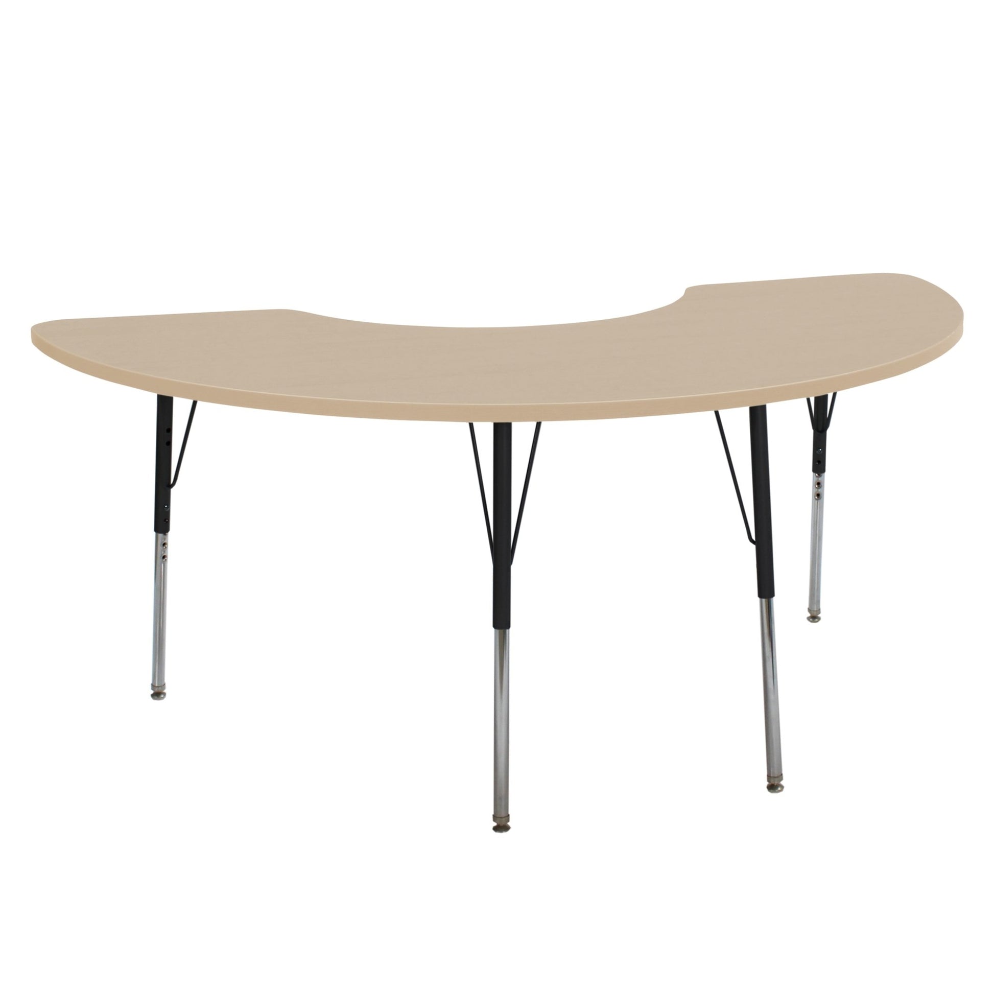 FDP 36" x 72" Half Moon La Madera Activity Table with Standard Legs (FDP - 13102 - XX) - SchoolOutlet