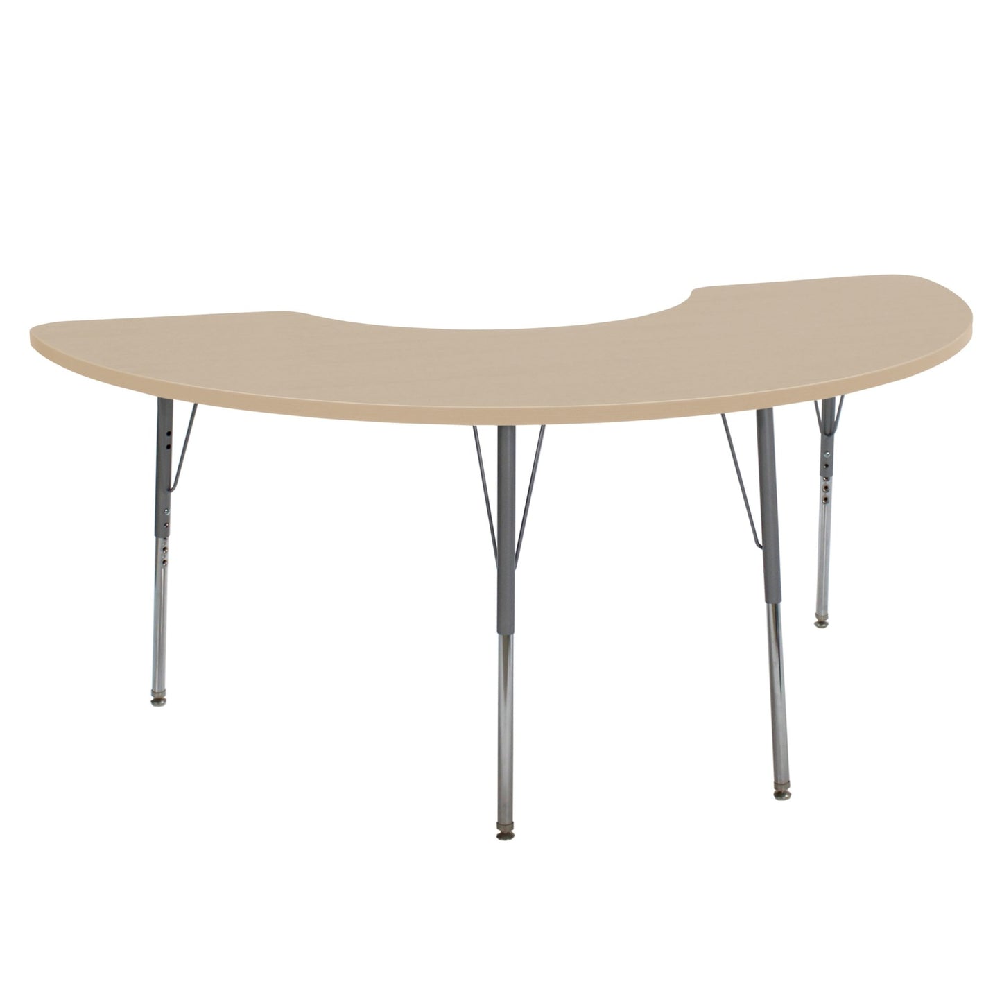 FDP 36" x 72" Half Moon La Madera Activity Table with Standard Legs (FDP - 13102 - XX) - SchoolOutlet