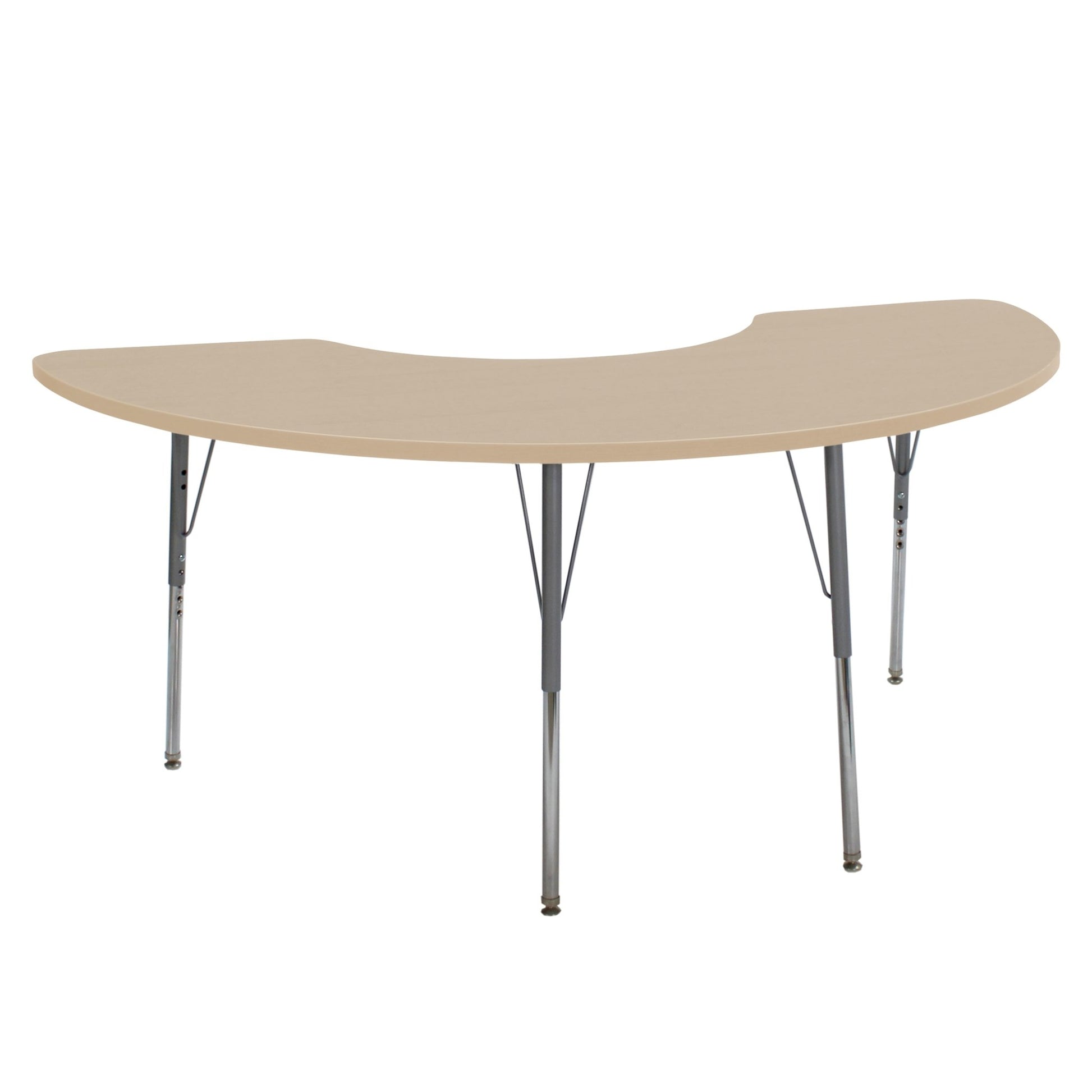 FDP 36" x 72" Half Moon La Madera Activity Table with Standard Legs (FDP - 13102 - XX) - SchoolOutlet