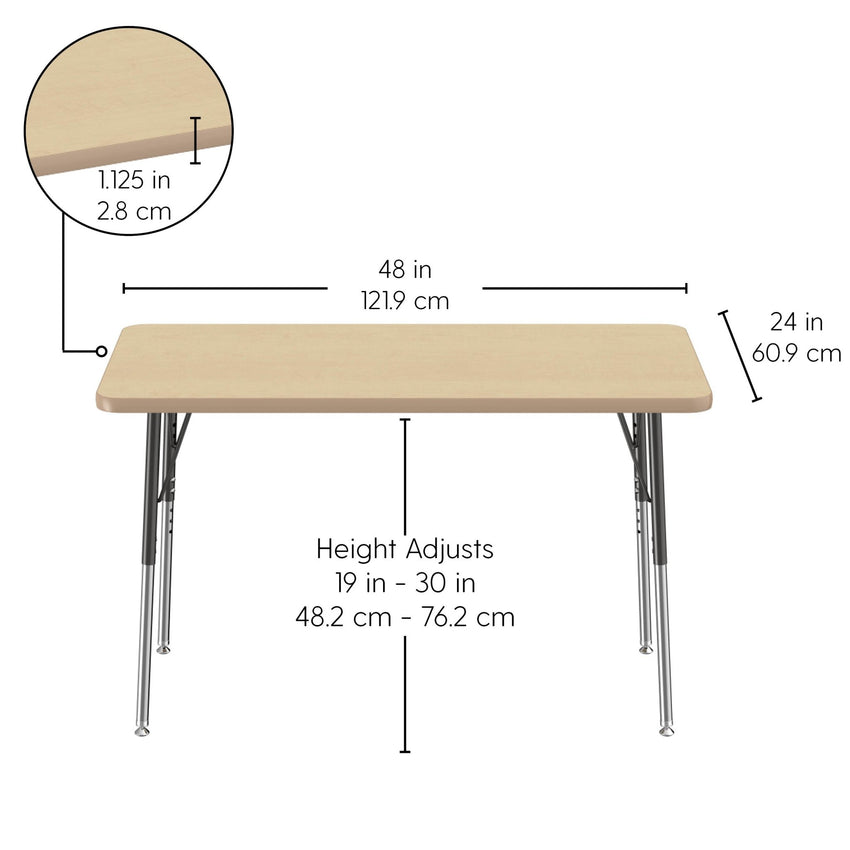 FDP 24" x 48" Rectangle La Madera Activity Table with Standard Legs (FDP - 13105 - XX) - SchoolOutlet
