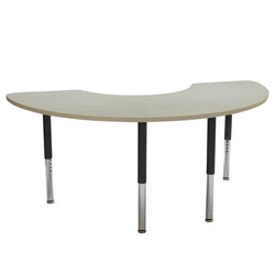 FDP 36" x 72" Half Moon La Madera Activity Table with Adjustable Super Legs (FDP-13119-XX)