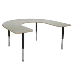 FDP 60" x 66" Horseshoe La Madera Activity Table with Adjustable Super Legs (FDP-13120-XX)
