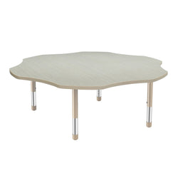 FDP 60" Flower Thermofused Activity Table with Adjustable Chunky Legs - Asian Sand / Sand (FDP-13306-XX)