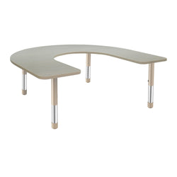 FDP 60" x 66" Horseshoe Thermofused Activity Table with Adjustable Chunky Legs - Asian Sand / Sand (FDP-13308-XX)