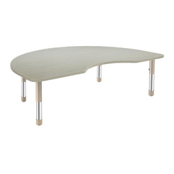 FDP 48" x 72" Kidney Woodgrain Activity Table with Adjustable Chunky Legs - Asian Sand / Sand (FDP-13309-XX)