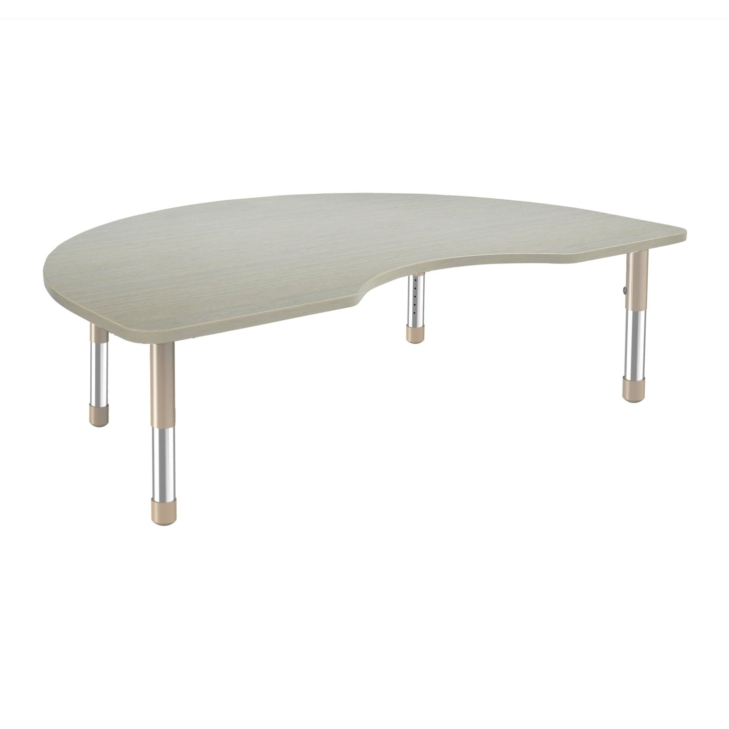 FDP 48" x 72" Kidney Woodgrain Activity Table with Adjustable Chunky Legs - Asian Sand / Sand (FDP - 13309 - XX) - SchoolOutlet