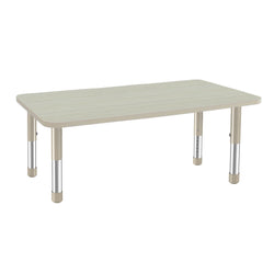 FDP 24" x 48" Rectangle Woodgrain Activity Table with Adjustable Chunky Legs - Asian Sand / Sand (FDP-13310-XX)