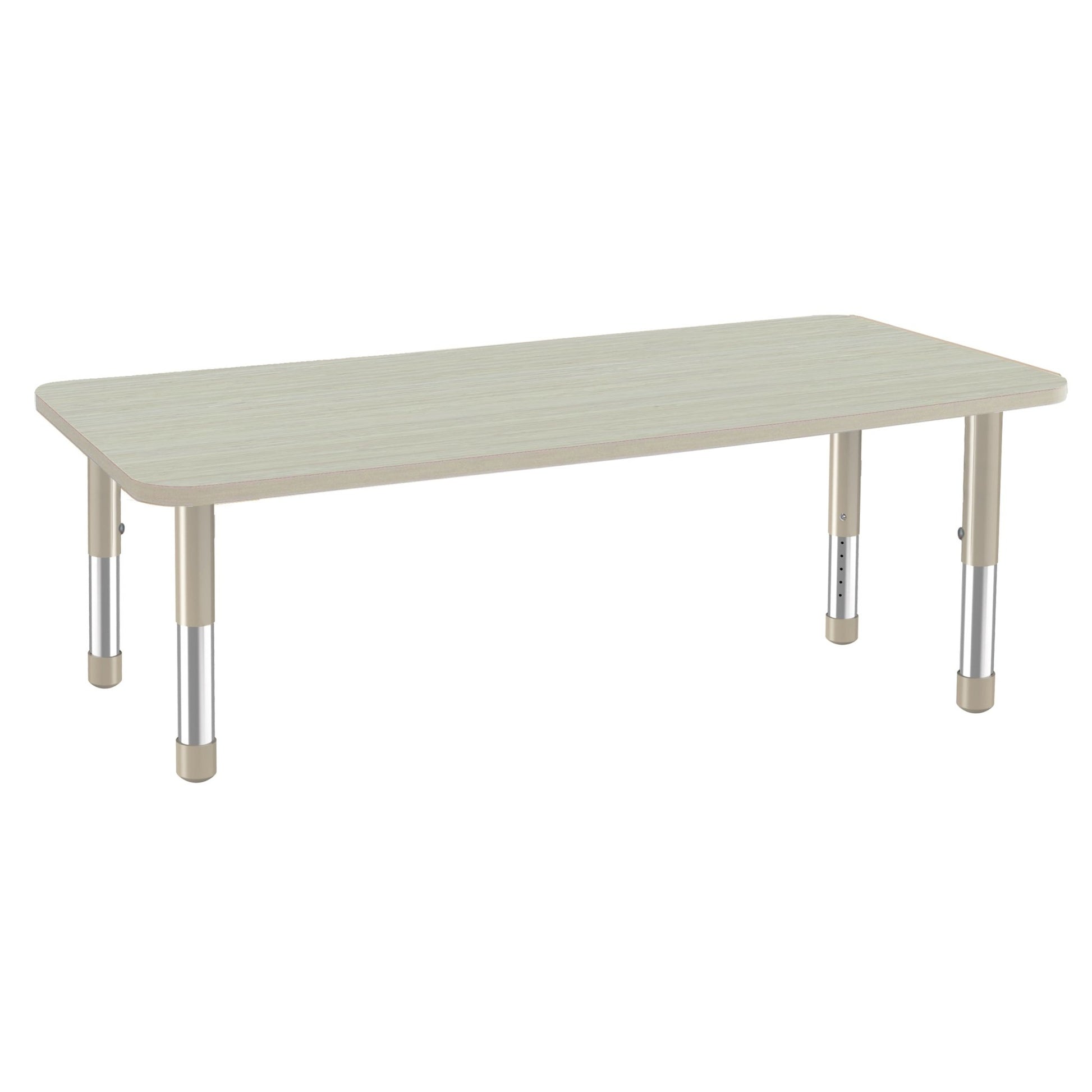 FDP 24" x 60" Rectangle Woodgrain Activity Table with Adjustable Chunky Legs - Asian Sand / Sand (FDP - 13311 - XX) - SchoolOutlet
