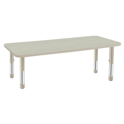 FDP 24" x 60" Rectangle Woodgrain Activity Table with Adjustable Chunky Legs - Asian Sand / Sand (FDP-13311-XX)