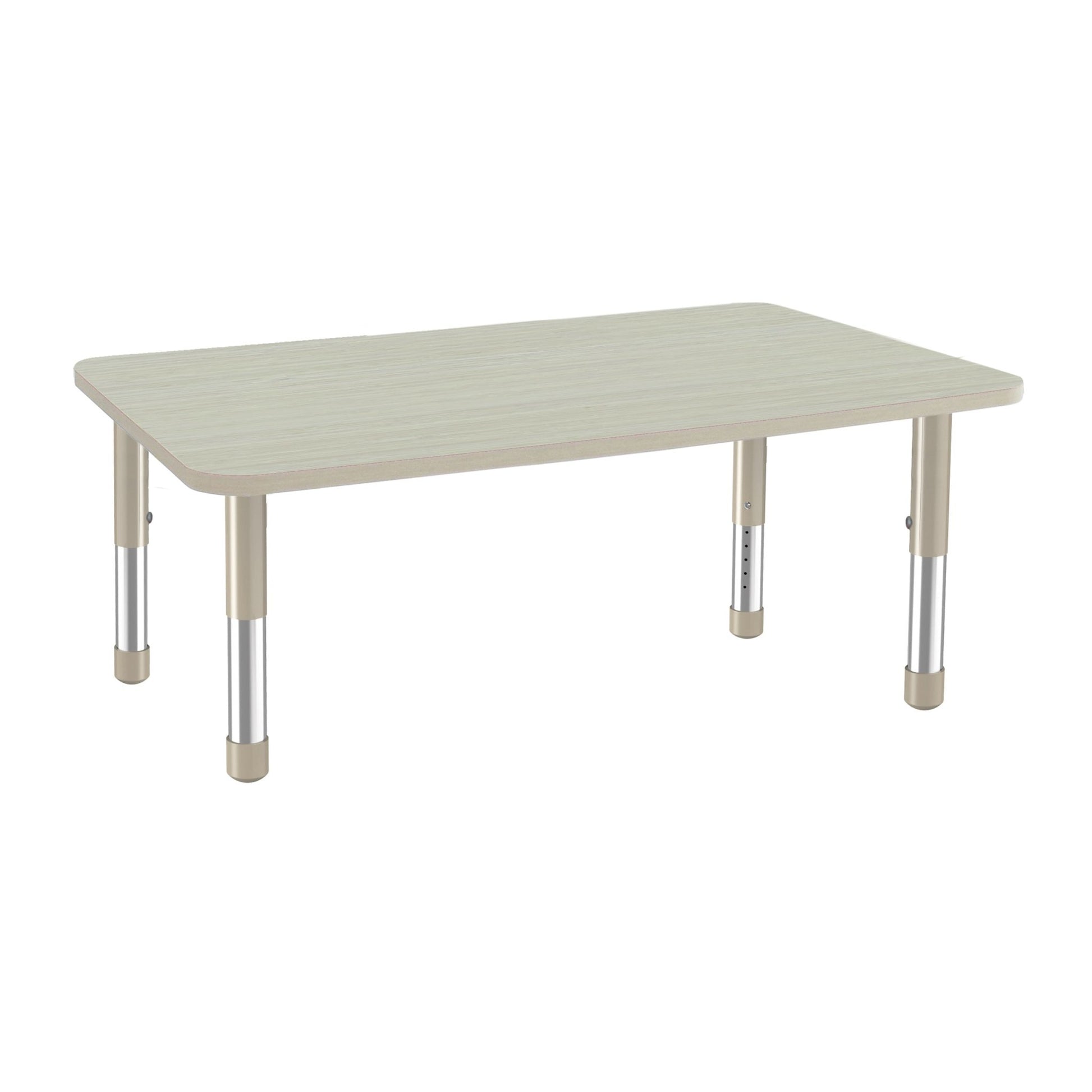 FDP 30" x 48" Rectangle Woodgrain Activity Table with Adjustable Chunky Legs - Asian Sand / Sand (FDP - 13313 - XX) - SchoolOutlet