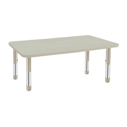 FDP 30" x 48" Rectangle Woodgrain Activity Table with Adjustable Chunky Legs - Asian Sand / Sand (FDP-13313-XX)