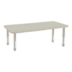 FDP 30" x 60" Rectangle Woodgrain Activity Table with Adjustable Chunky Legs - Asian Sand / Sand (FDP-13315-XX)