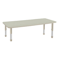 FDP 30" x 72" Rectangle Woodgrain Activity Table with Adjustable Chunky Legs - Asian Sand / Sand (FDP-13317-XX)