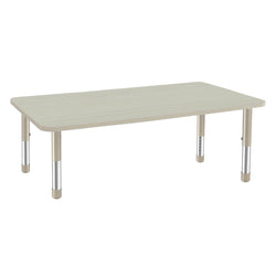FDP 36" x 60" Rectangle Thermofused Activity Table with Adjustable Chunky Legs - Asian Sand / Sand (FDP-13318-XX)