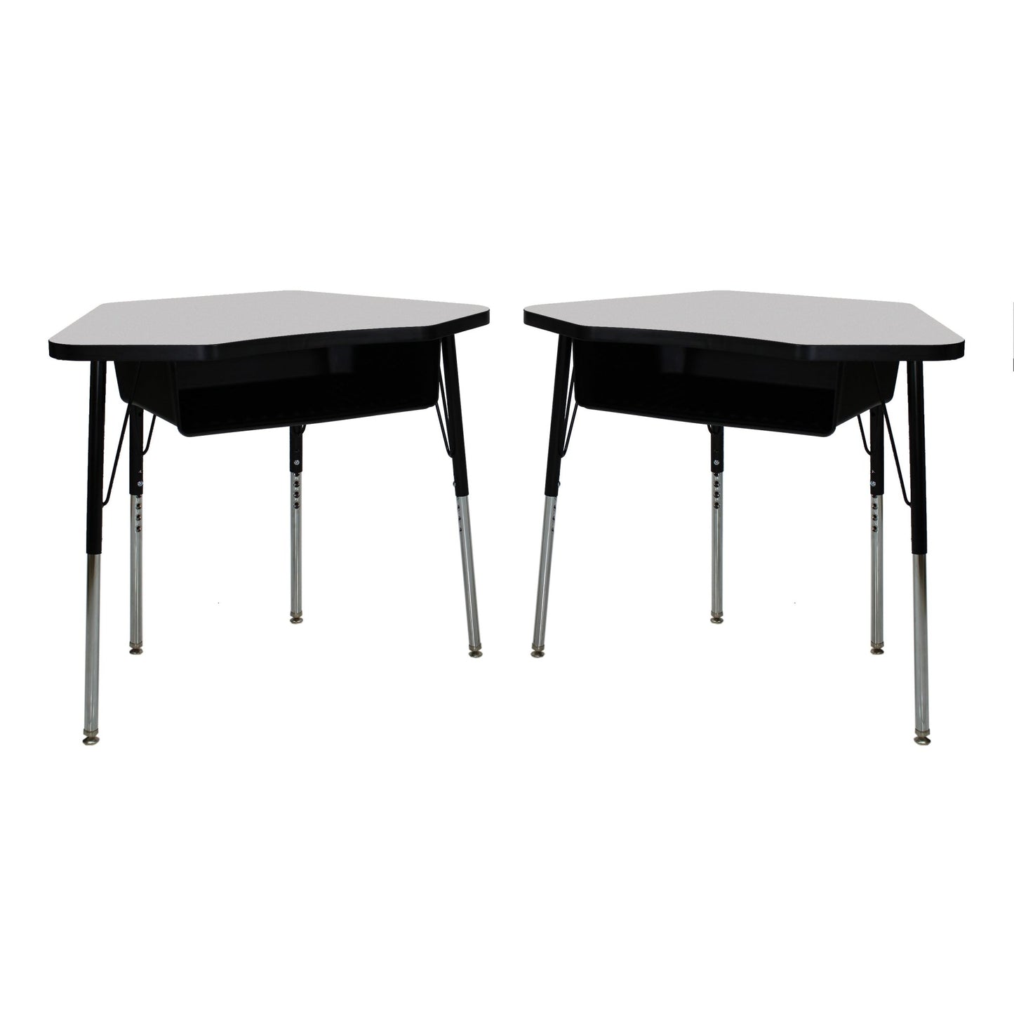FDP 24" x 36" Petal Book Box Desk with Adjustable Standard Swivel Glide Legs, 2 - Piece (FDP - 13869 - XX) - SchoolOutlet