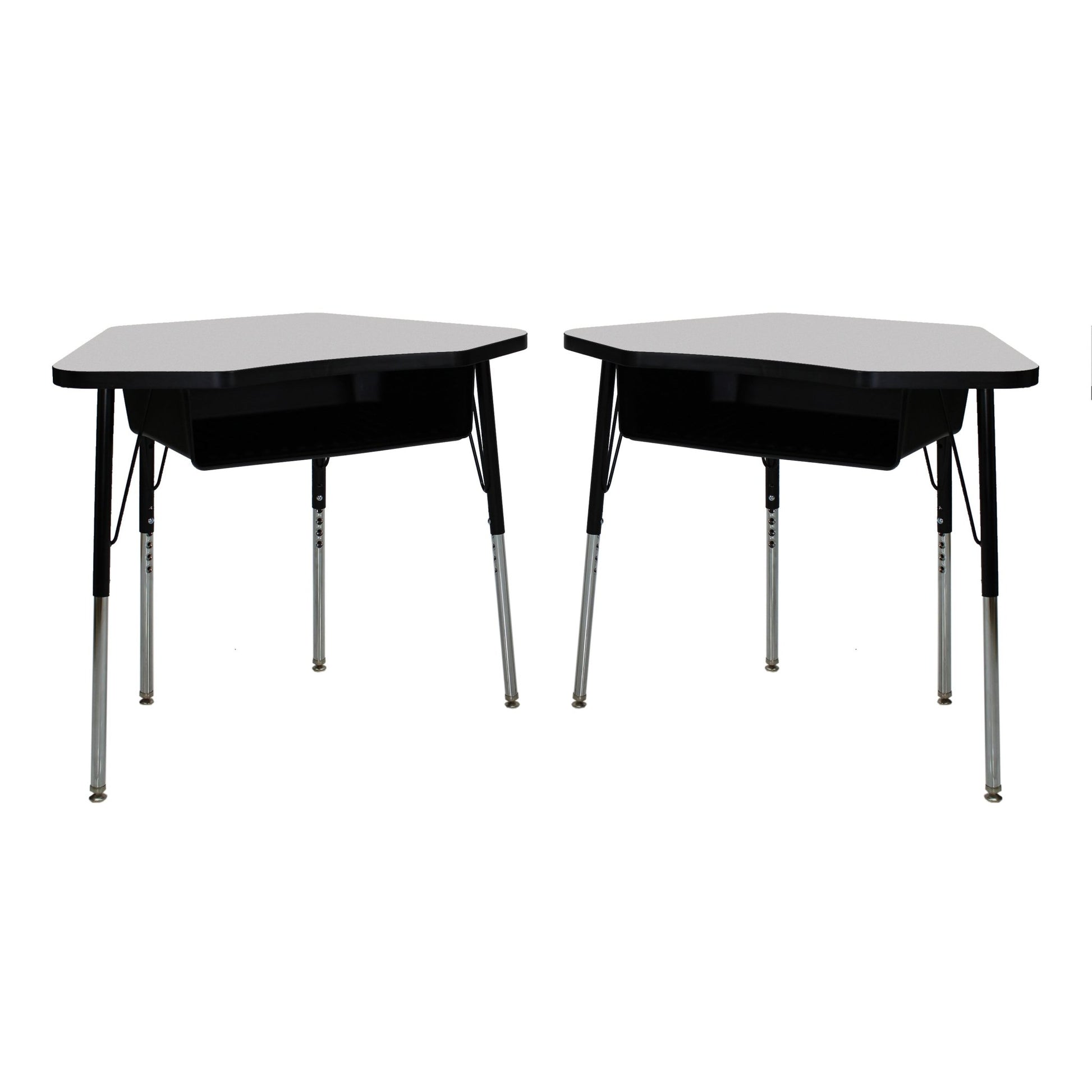 FDP 24" x 36" Petal Book Box Desk with Adjustable Standard Swivel Glide Legs, 2 - Piece (FDP - 13869 - XX) - SchoolOutlet