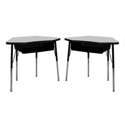 FDP 24" x 36" Petal Book Box Desk with Adjustable Standard Swivel Glide Legs, 2-Piece (FDP-13869-XX)