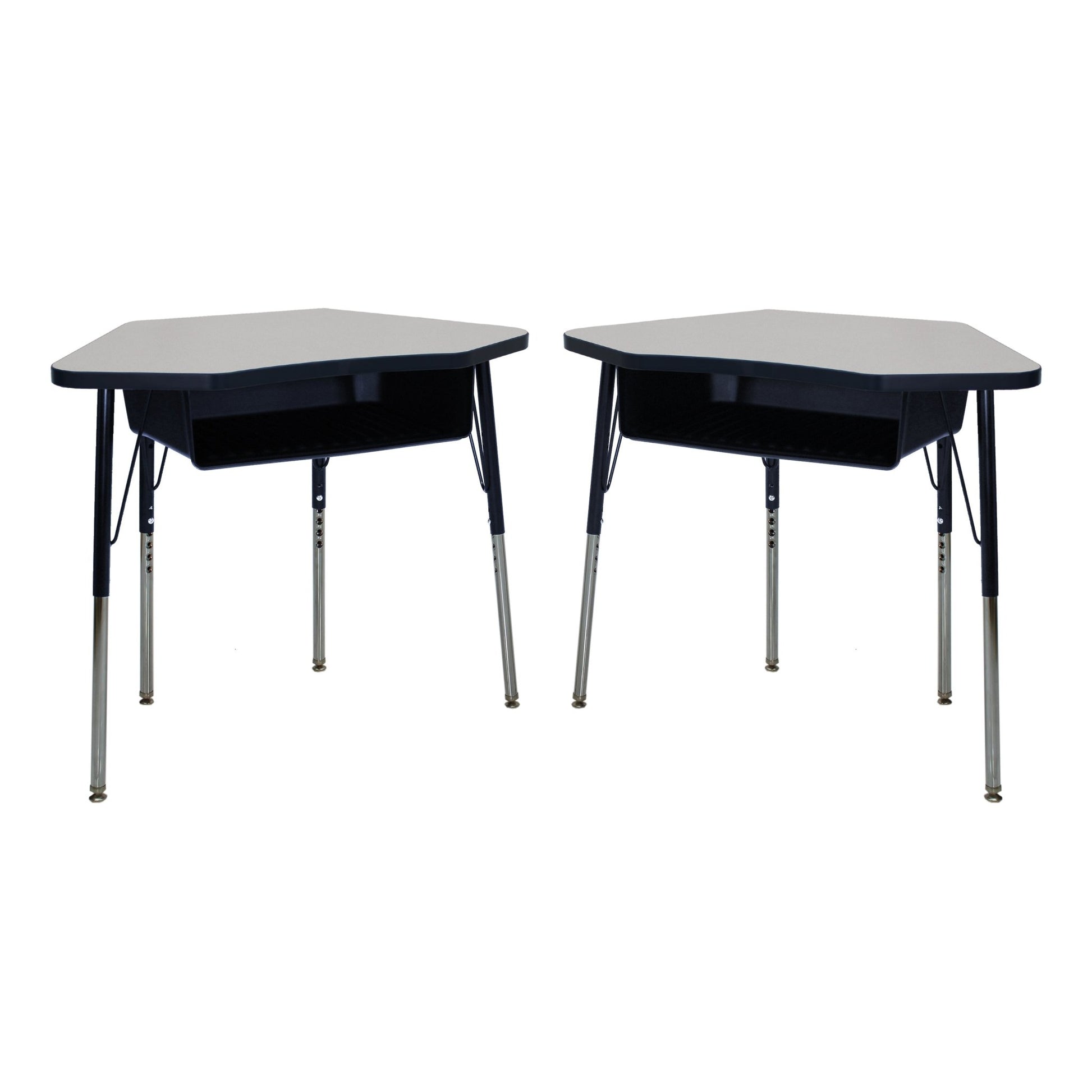 FDP 24" x 36" Petal Book Box Desk with Adjustable Standard Swivel Glide Legs, 2 - Piece (FDP - 13869 - XX) - SchoolOutlet