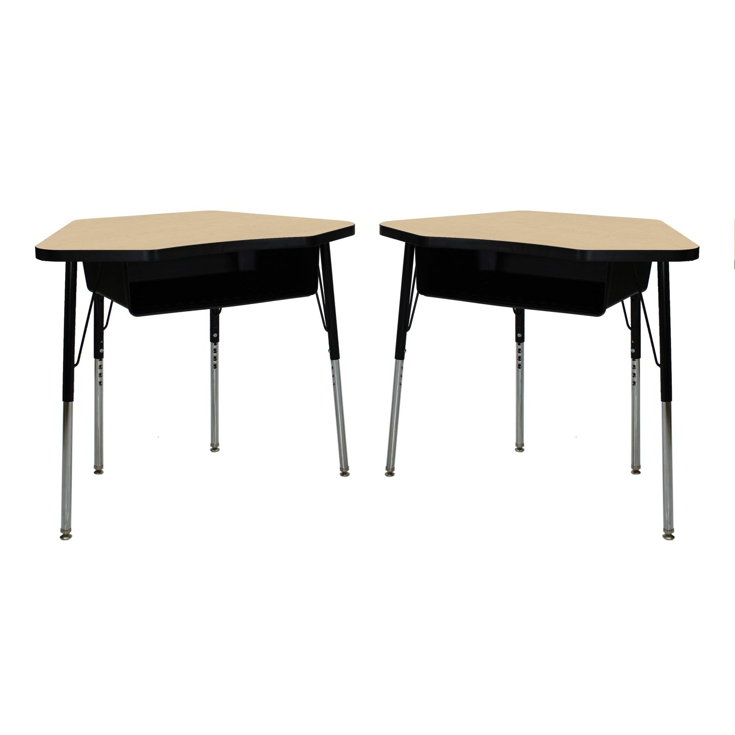 FDP 24" x 36" Petal Book Box Desk with Adjustable Standard Swivel Glide Legs, 2 - Piece (FDP - 13869 - XX) - SchoolOutlet
