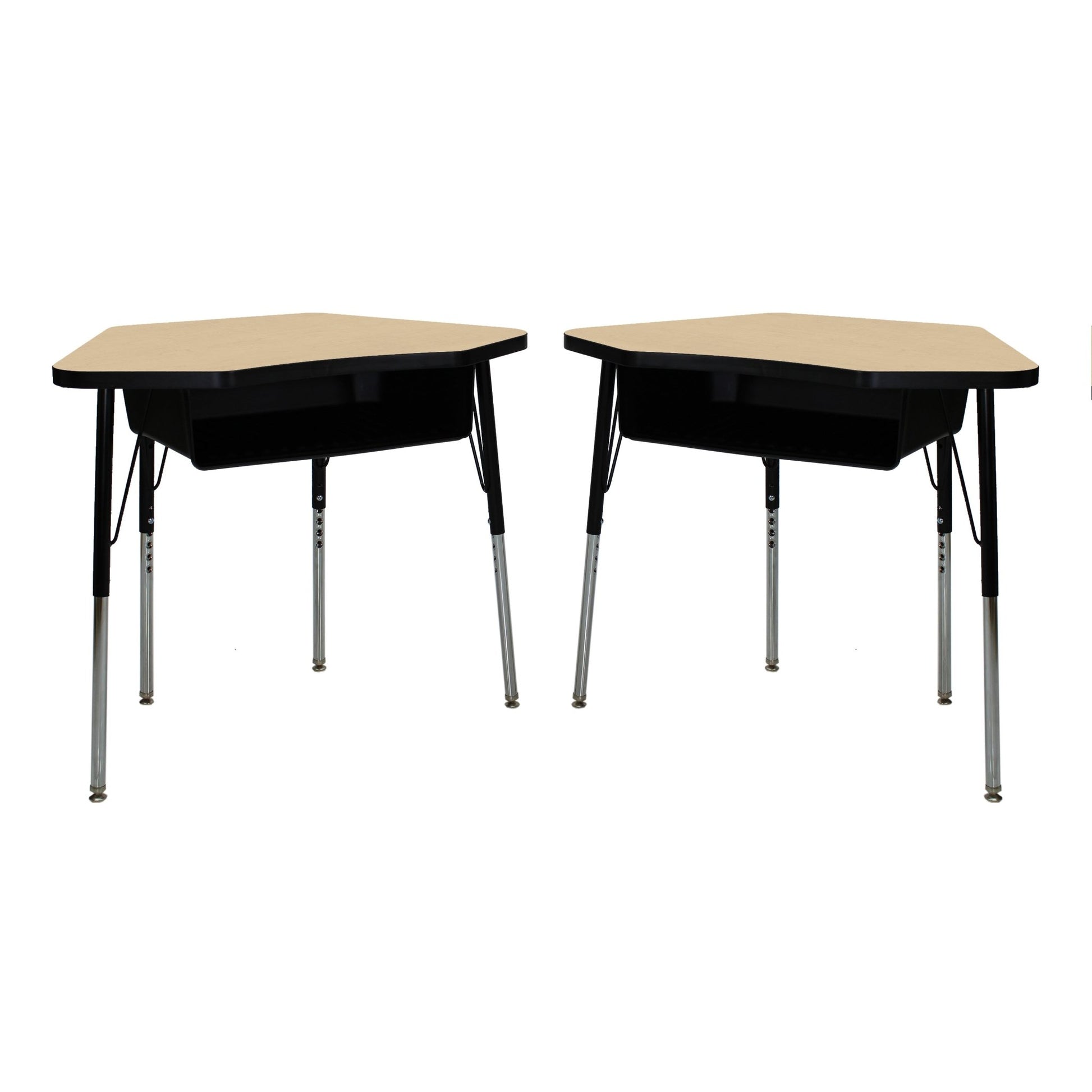 FDP 24" x 36" Petal Book Box Desk with Adjustable Standard Swivel Glide Legs, 2 - Piece (FDP - 13869 - XX) - SchoolOutlet