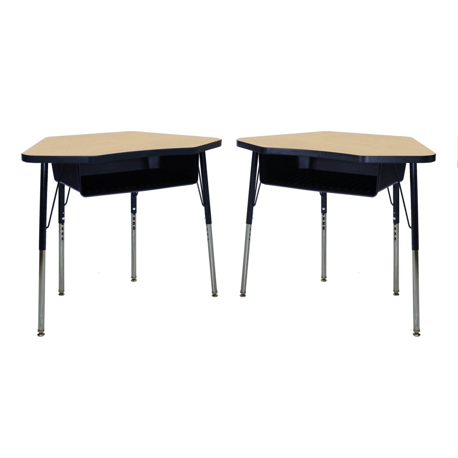 FDP 24" x 36" Petal Book Box Desk with Adjustable Standard Swivel Glide Legs, 2 - Piece (FDP - 13869 - XX) - SchoolOutlet