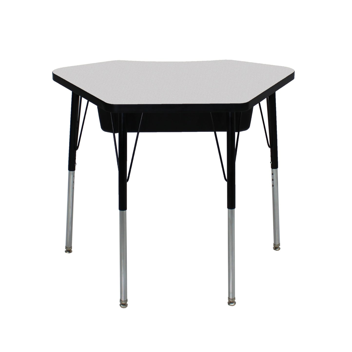 FDP 24" x 36" Petal Book Box Desk with Adjustable Standard Swivel Glide Legs, 2 - Piece (FDP - 13869 - XX) - SchoolOutlet