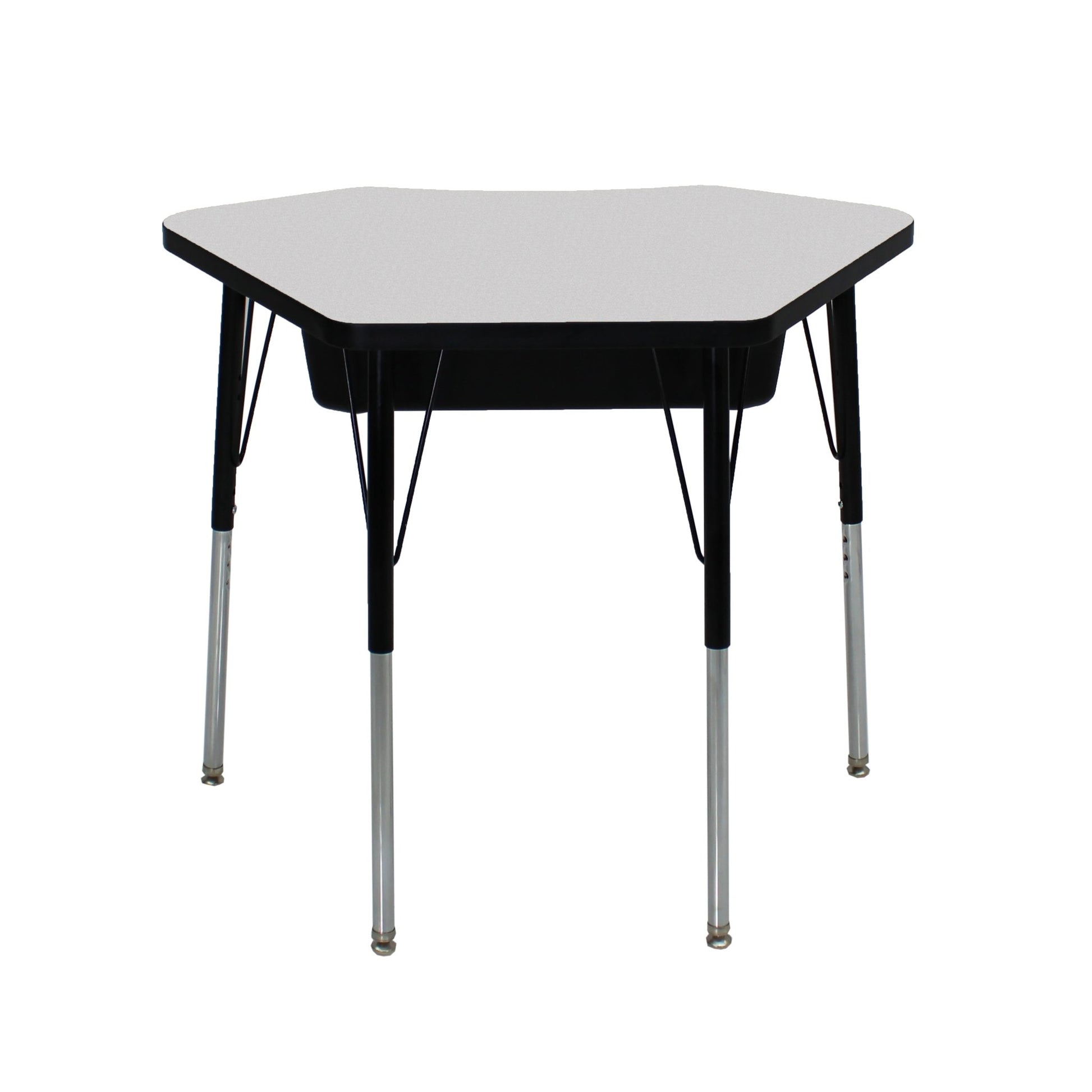 FDP 24" x 36" Petal Book Box Desk with Adjustable Standard Swivel Glide Legs, 2 - Piece (FDP - 13869 - XX) - SchoolOutlet