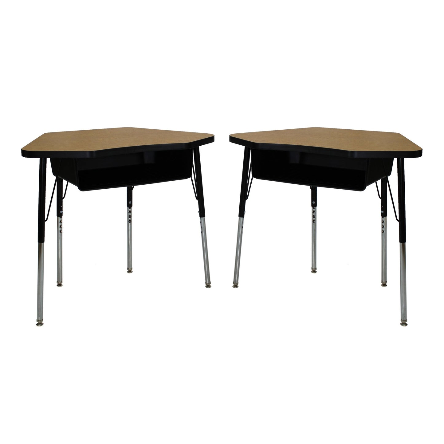 FDP 24" x 36" Petal Book Box Desk with Adjustable Standard Swivel Glide Legs, 2 - Piece (FDP - 13869 - XX) - SchoolOutlet