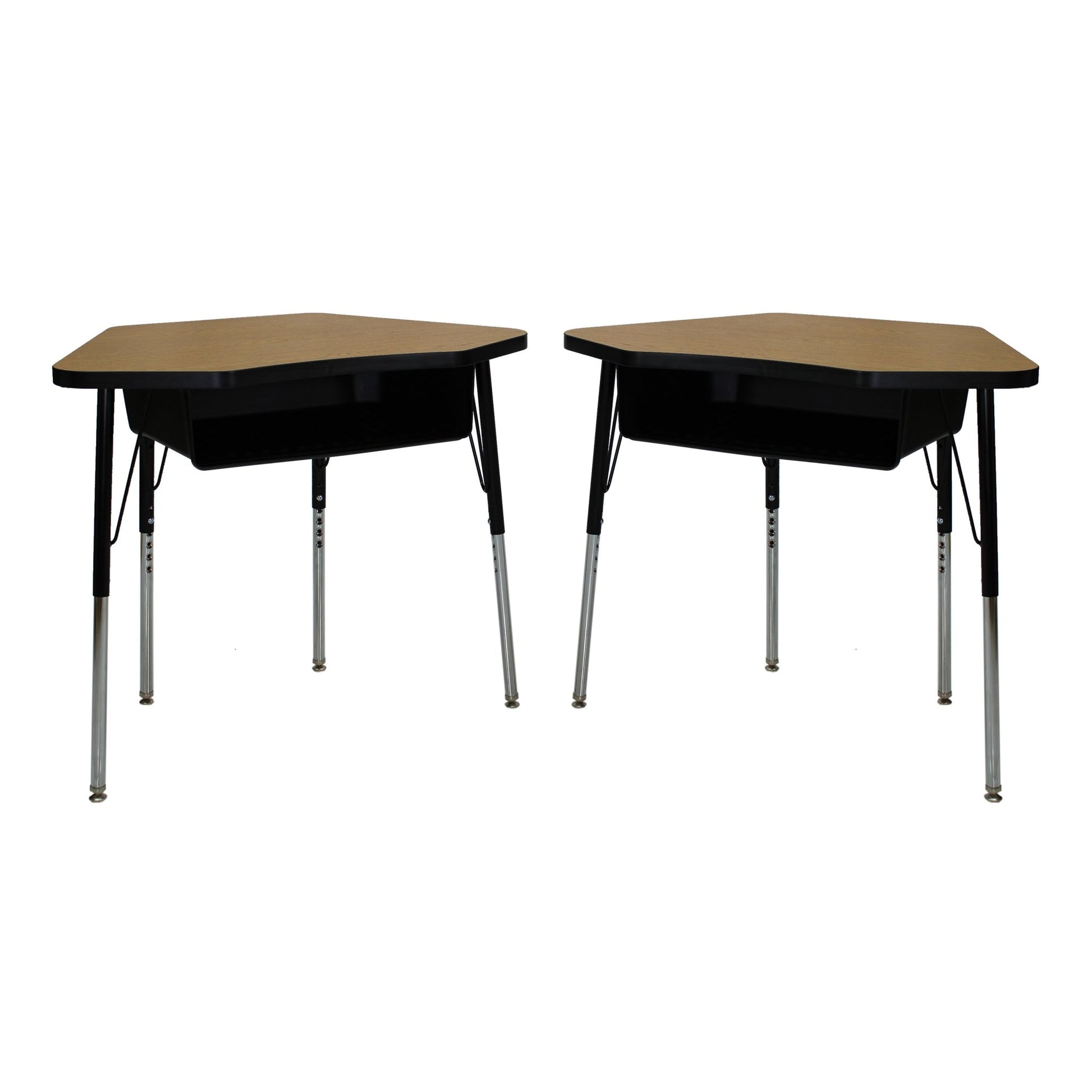 FDP 24" x 36" Petal Book Box Desk with Adjustable Standard Swivel Glide Legs, 2 - Piece (FDP - 13869 - XX) - SchoolOutlet
