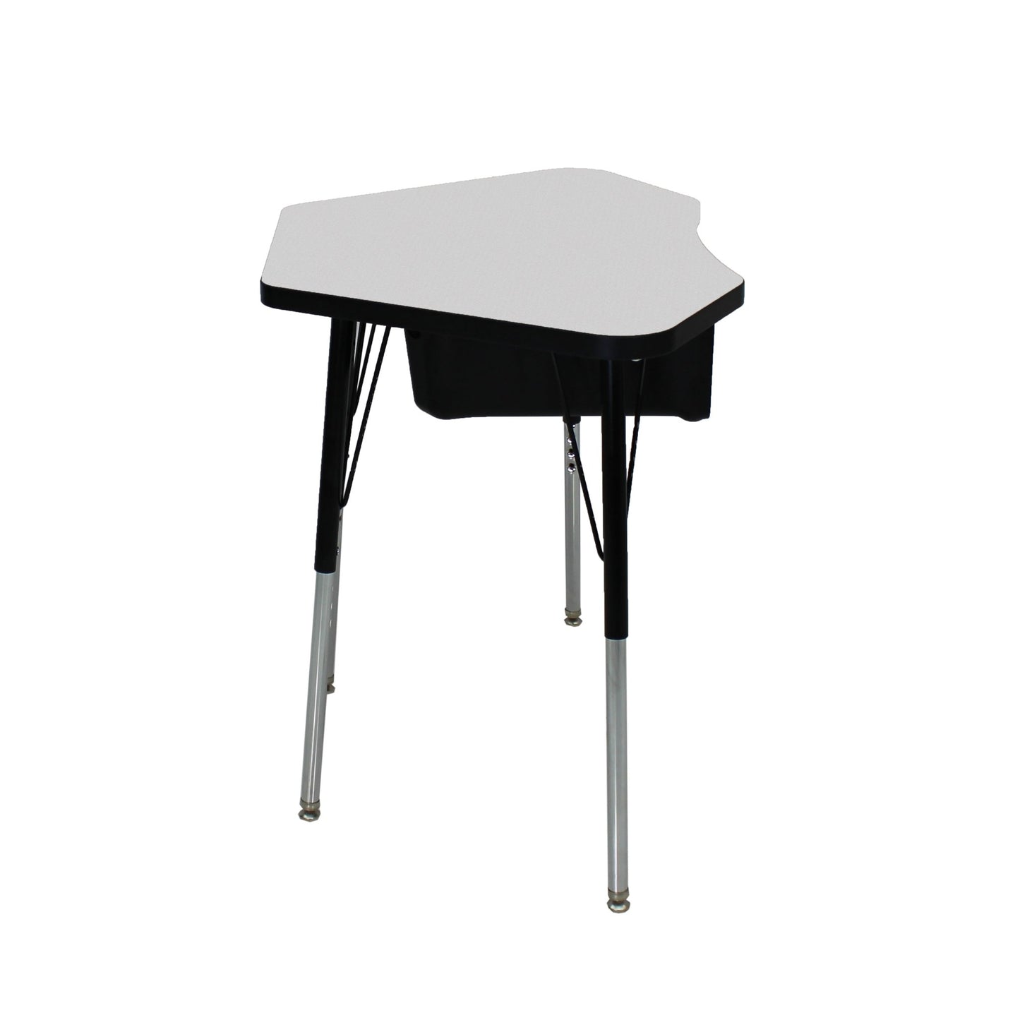 FDP 24" x 36" Petal Book Box Desk with Adjustable Standard Swivel Glide Legs, 2 - Piece (FDP - 13869 - XX) - SchoolOutlet