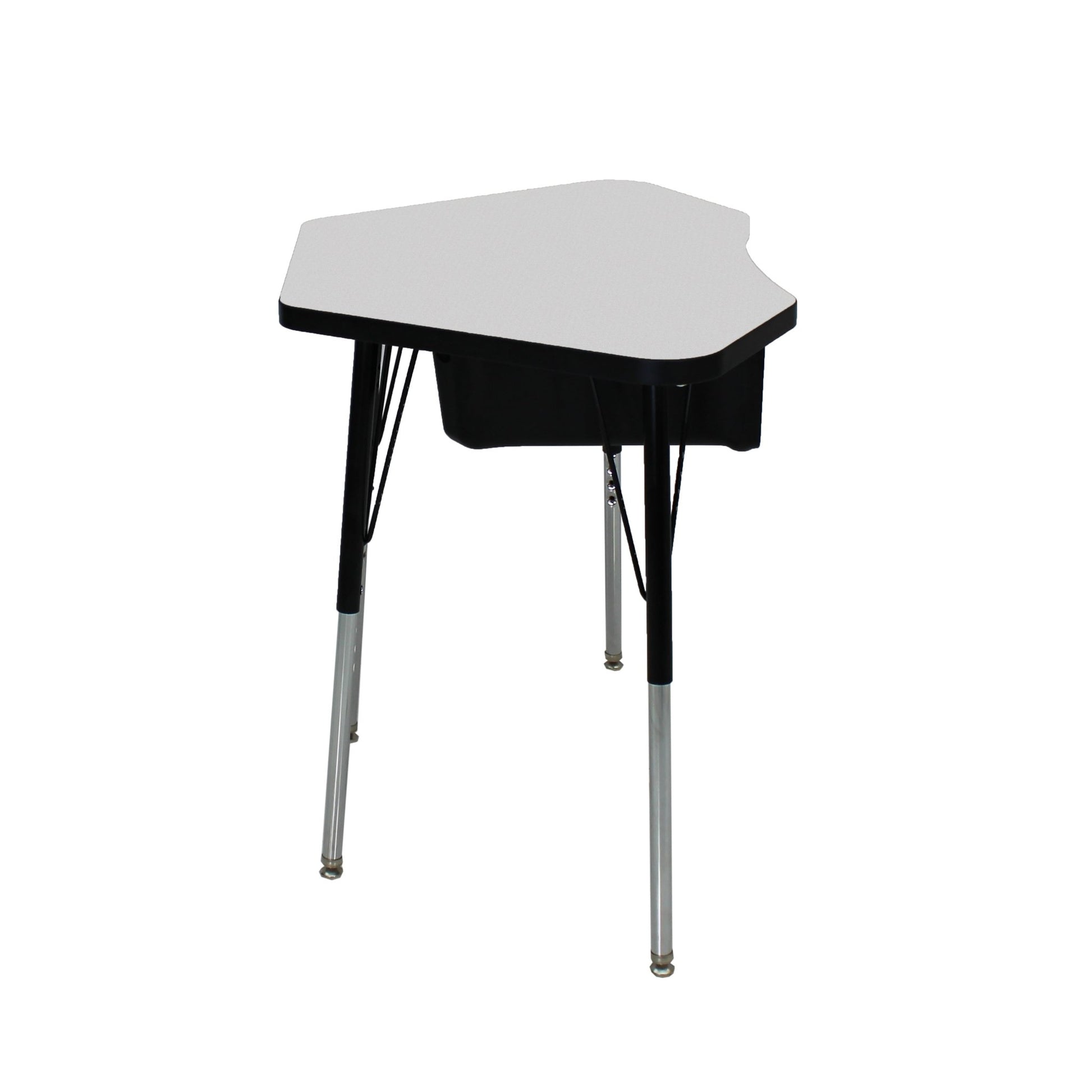 FDP 24" x 36" Petal Book Box Desk with Adjustable Standard Swivel Glide Legs, 2 - Piece (FDP - 13869 - XX) - SchoolOutlet