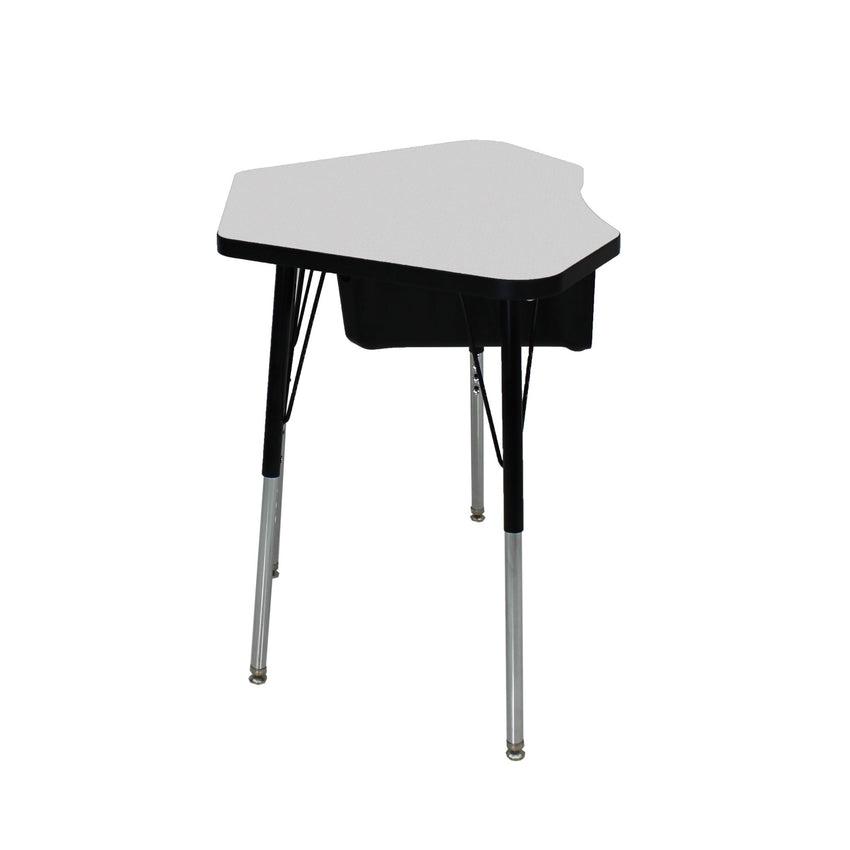 FDP 24" x 36" Petal Book Box Desk with Adjustable Standard Swivel Glide Legs, 2 - Piece (FDP - 13869 - XX) - SchoolOutlet