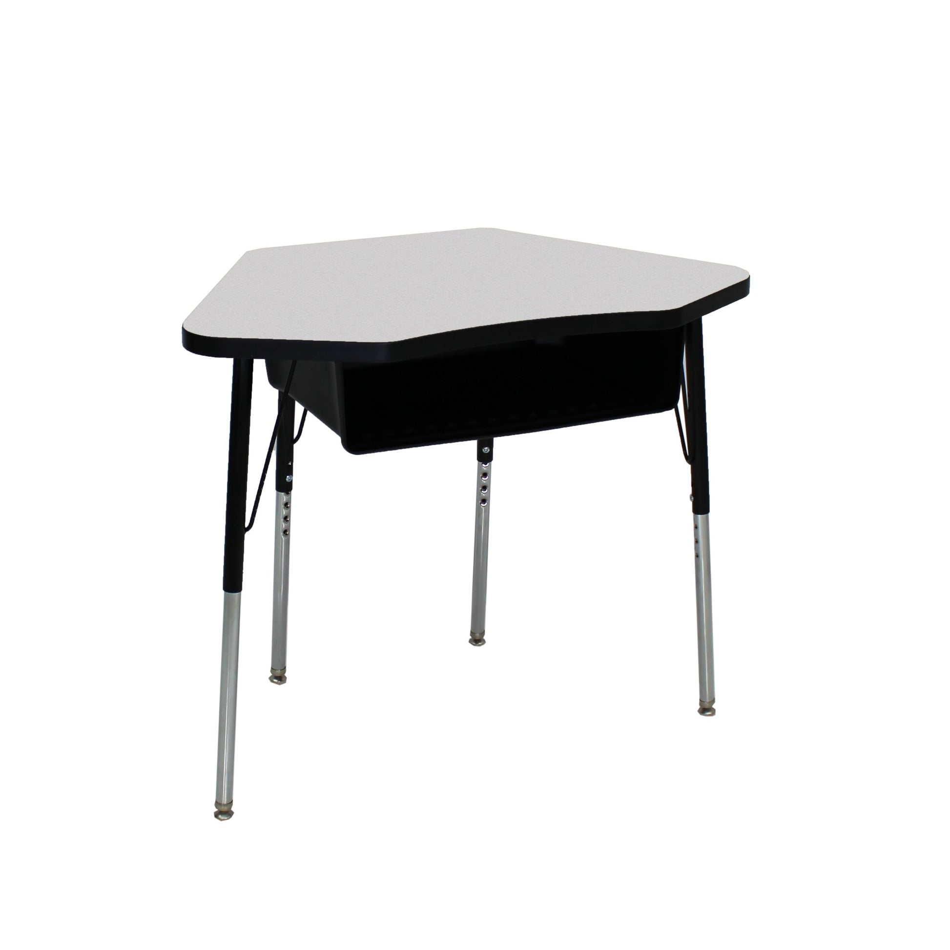 FDP 24" x 36" Petal Book Box Desk with Adjustable Standard Swivel Glide Legs, 2 - Piece (FDP - 13869 - XX) - SchoolOutlet