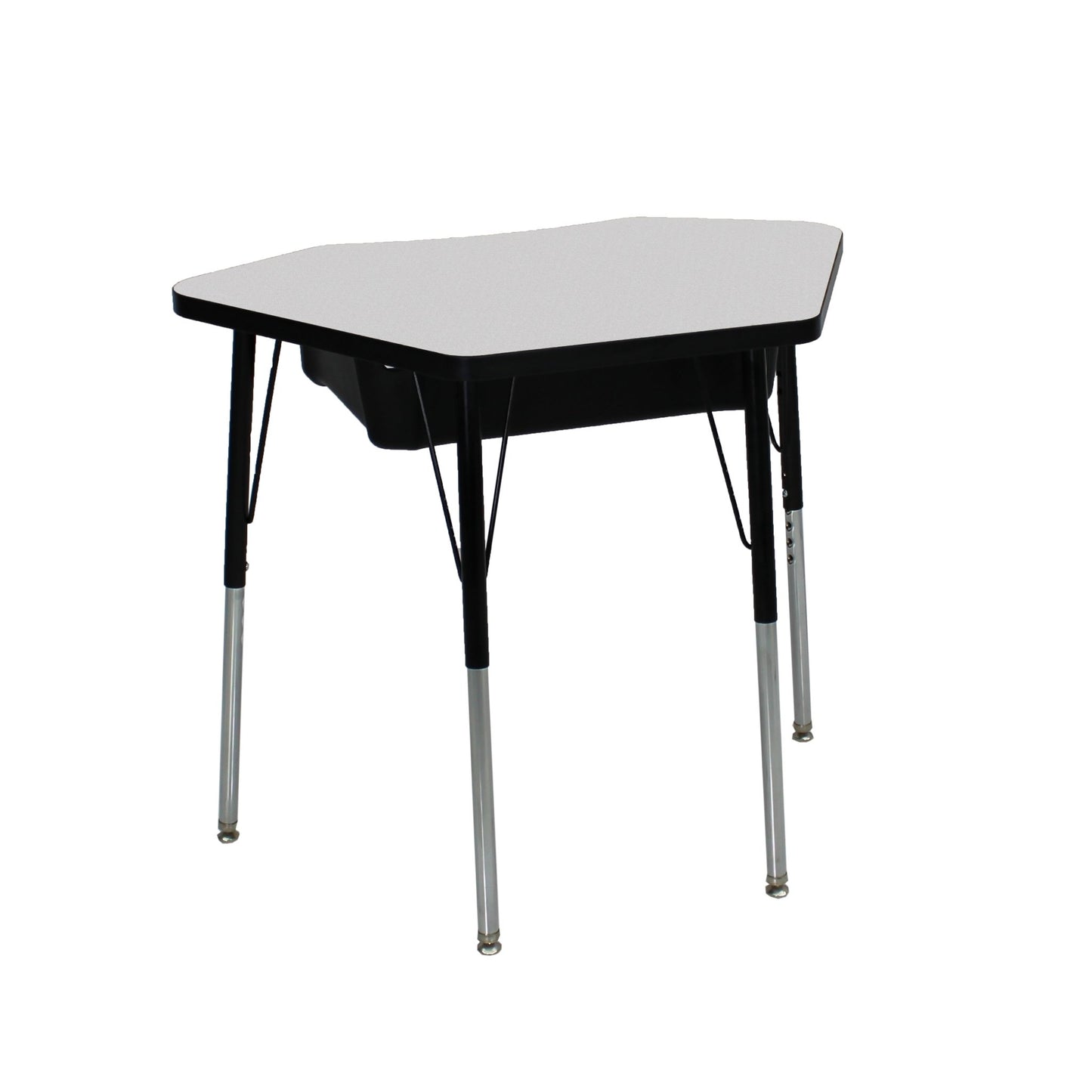 FDP 24" x 36" Petal Book Box Desk with Adjustable Standard Swivel Glide Legs, 2 - Piece (FDP - 13869 - XX) - SchoolOutlet