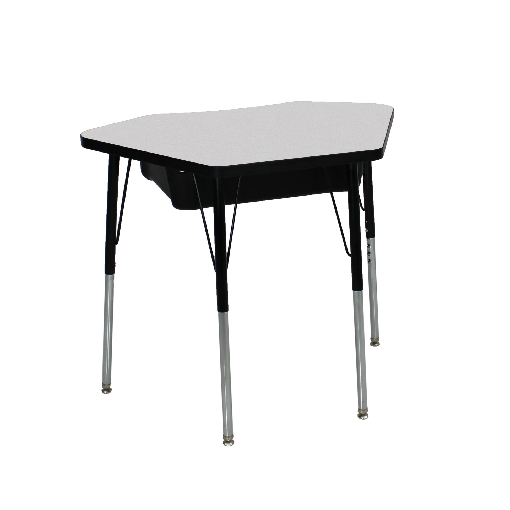 FDP 24" x 36" Petal Book Box Desk with Adjustable Standard Swivel Glide Legs, 2 - Piece (FDP - 13869 - XX) - SchoolOutlet