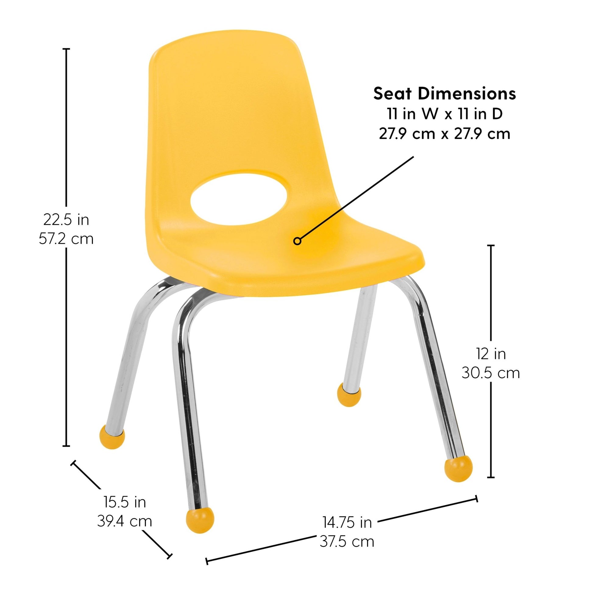 FDP Stackable School Chair with Ball Glides - 12" Seat Height (FDP - 14003) - SchoolOutlet