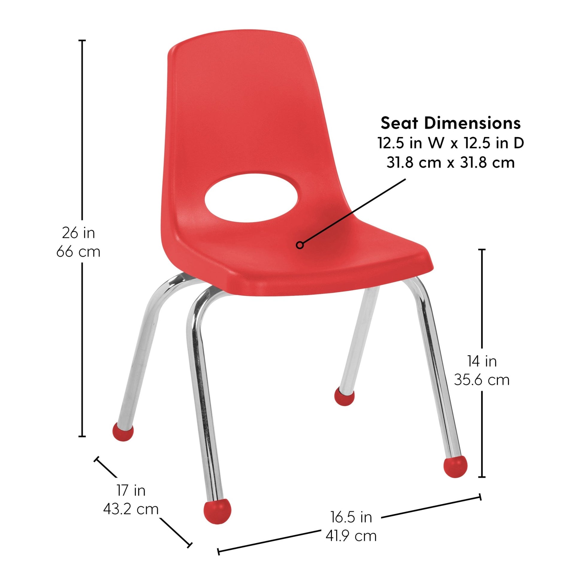 FDP Stackable School Chair with Ball Glides - 14" Seat Height (FDP - 14005) - SchoolOutlet
