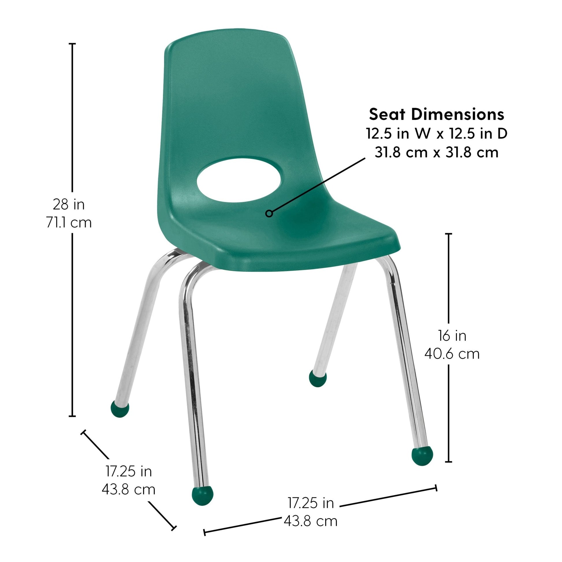 FDP Stackable School Chair with Ball Glides - 16" Seat Height (FDP - 14007) - SchoolOutlet