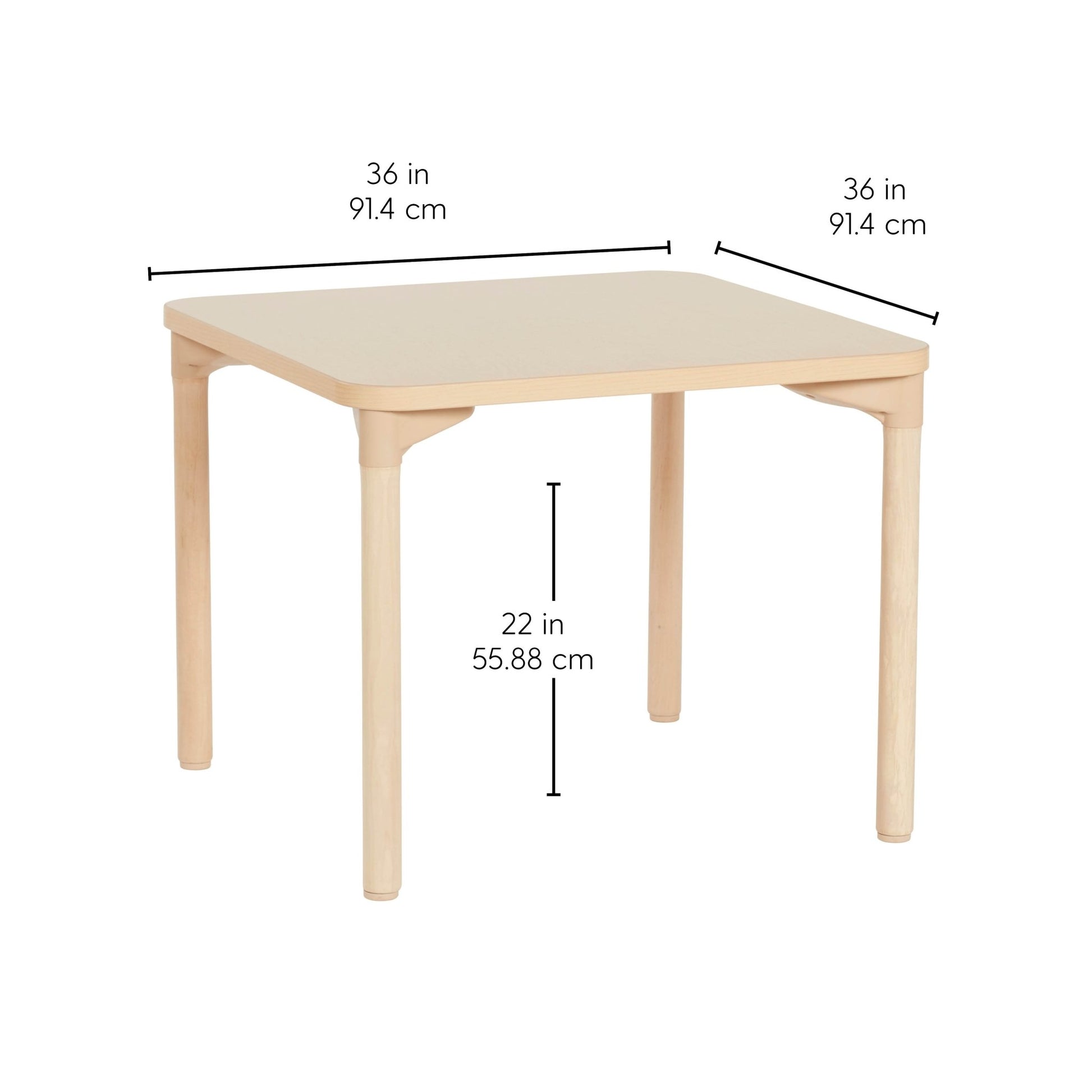 FDP 36" x 36" Square All - Purpose Activity Table with 22" Wood Legs (FDP - 14309 - MPMG) - SchoolOutlet
