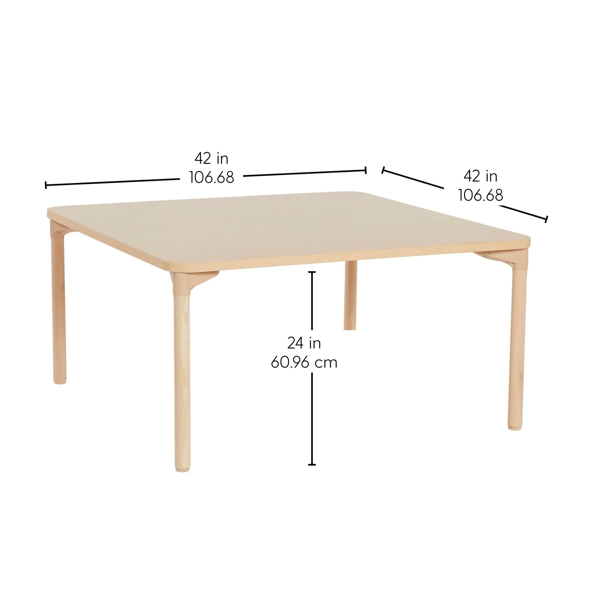 FDP 42" x 42" Square All - Purpose Activity Table with 24" Wood Legs (FDP - 14315 - MPMG) - SchoolOutlet