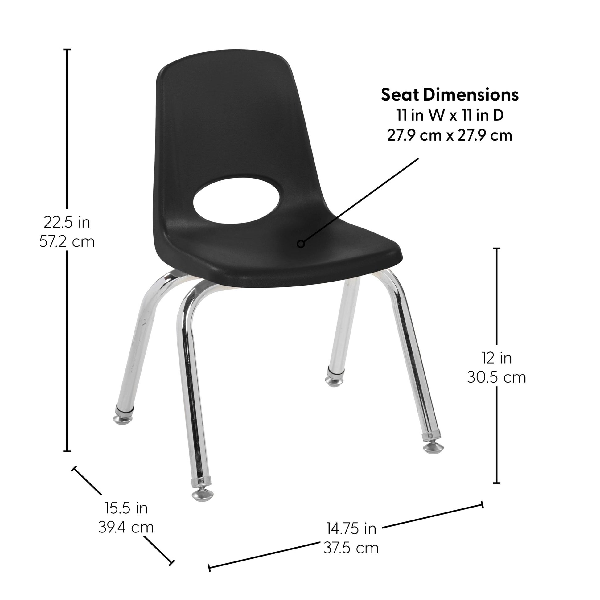 FDP Stackable School Chair with Swivel Glides - 12" Seat Height (FDP - 14333) - SchoolOutlet