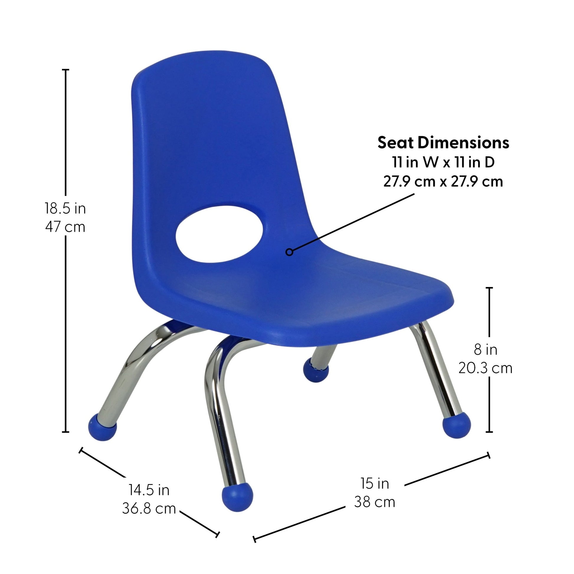 FDP Stackable School Chair with Ball Glides - 8" Seat Height (FDP - 14745) - SchoolOutlet