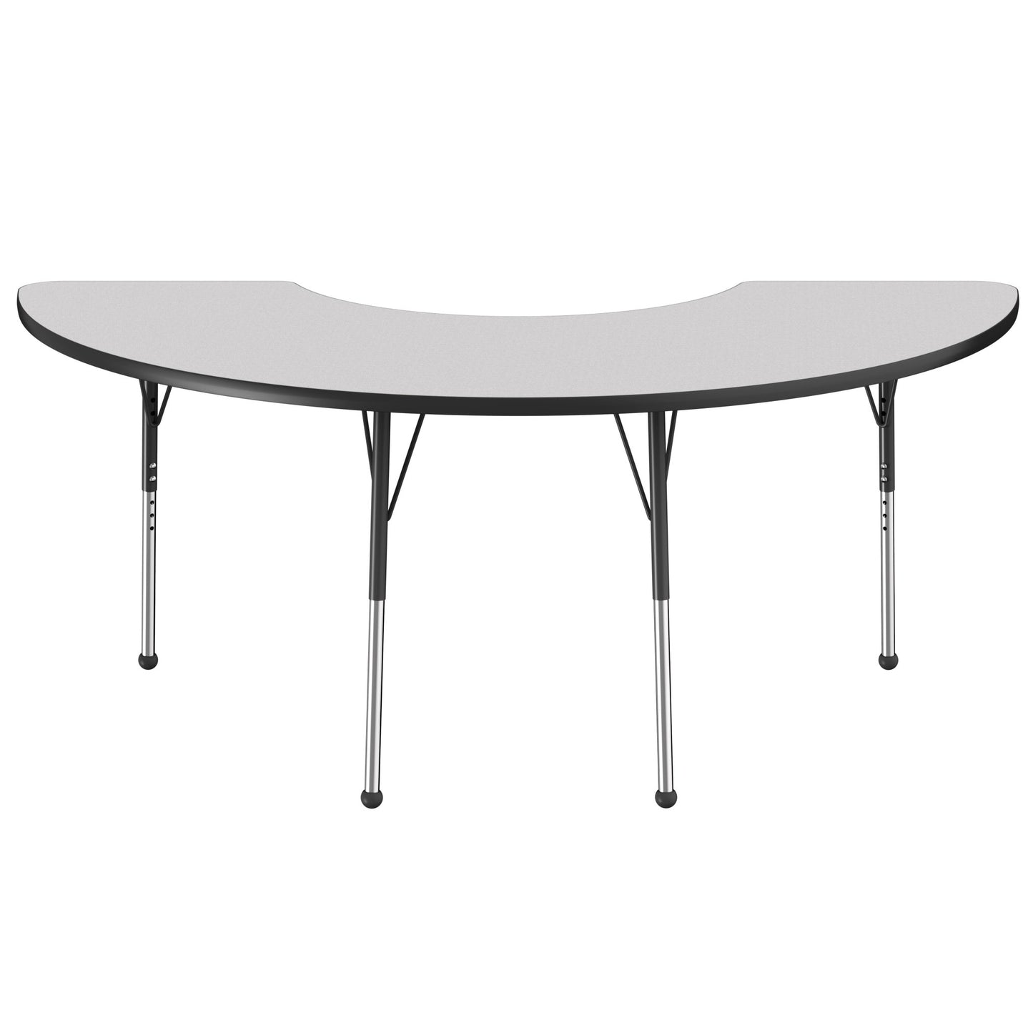 FDP 36" x 72" Half Moon Thermofused Activity Table with Adjustable Standard Ball Glide Legs (FDP - 14777 - XX) - SchoolOutlet