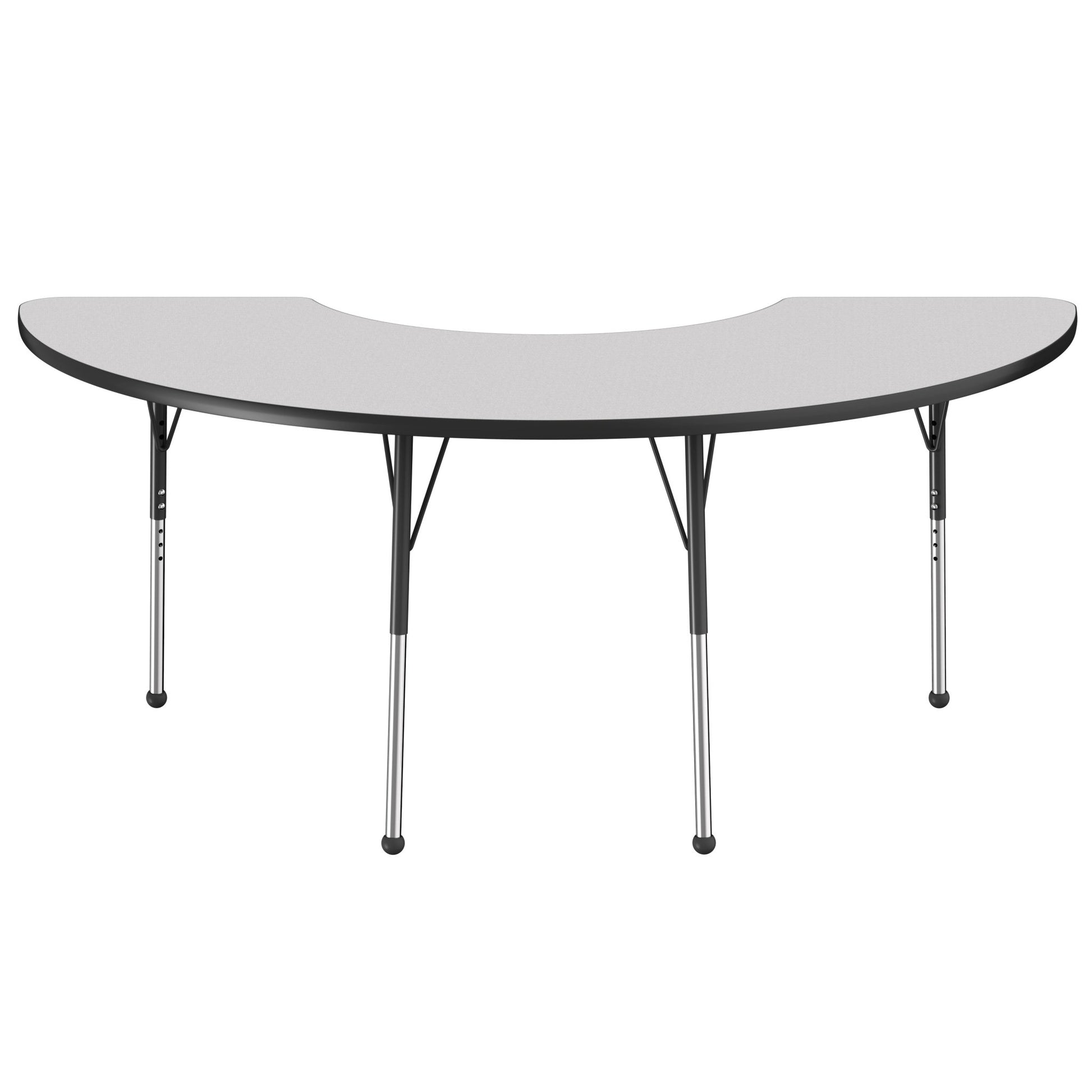 FDP 36" x 72" Half Moon Thermofused Activity Table with Adjustable Standard Ball Glide Legs (FDP - 14777 - XX) - SchoolOutlet