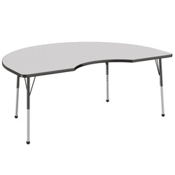 FDP 48" x 72" Kidney Thermofused Activity Table with Adjustable Standard Ball Glide Legs (FDP-14778-XX)
