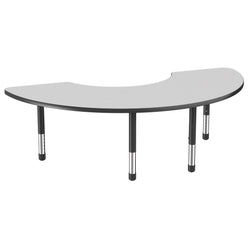 FDP 36" x 72" Half Moon Thermofused Activity Table with Adjustable Chunky Legs (FDP-14785-XX)